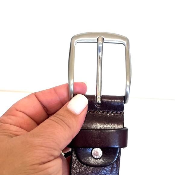 Gennaio Di Palma Leather Mens Belt Size 36 Chocolate Brown Made In Italy 100640 - Picture 4 of 6